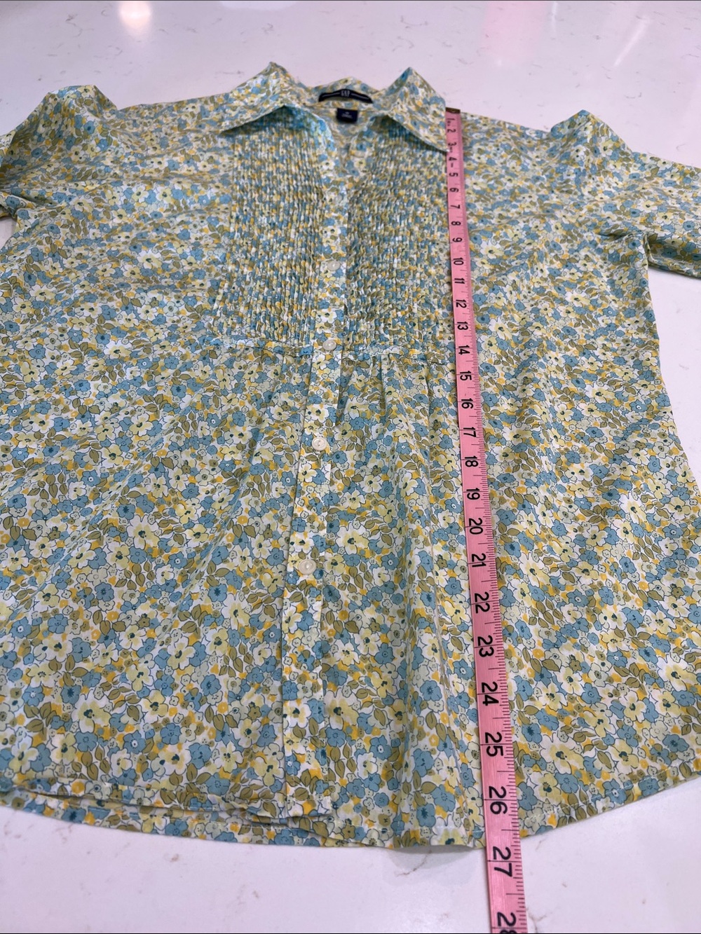 GAP Ditsy Floral Cotton Pintuck Button Down Shirt Size M - Picture 8 of 8